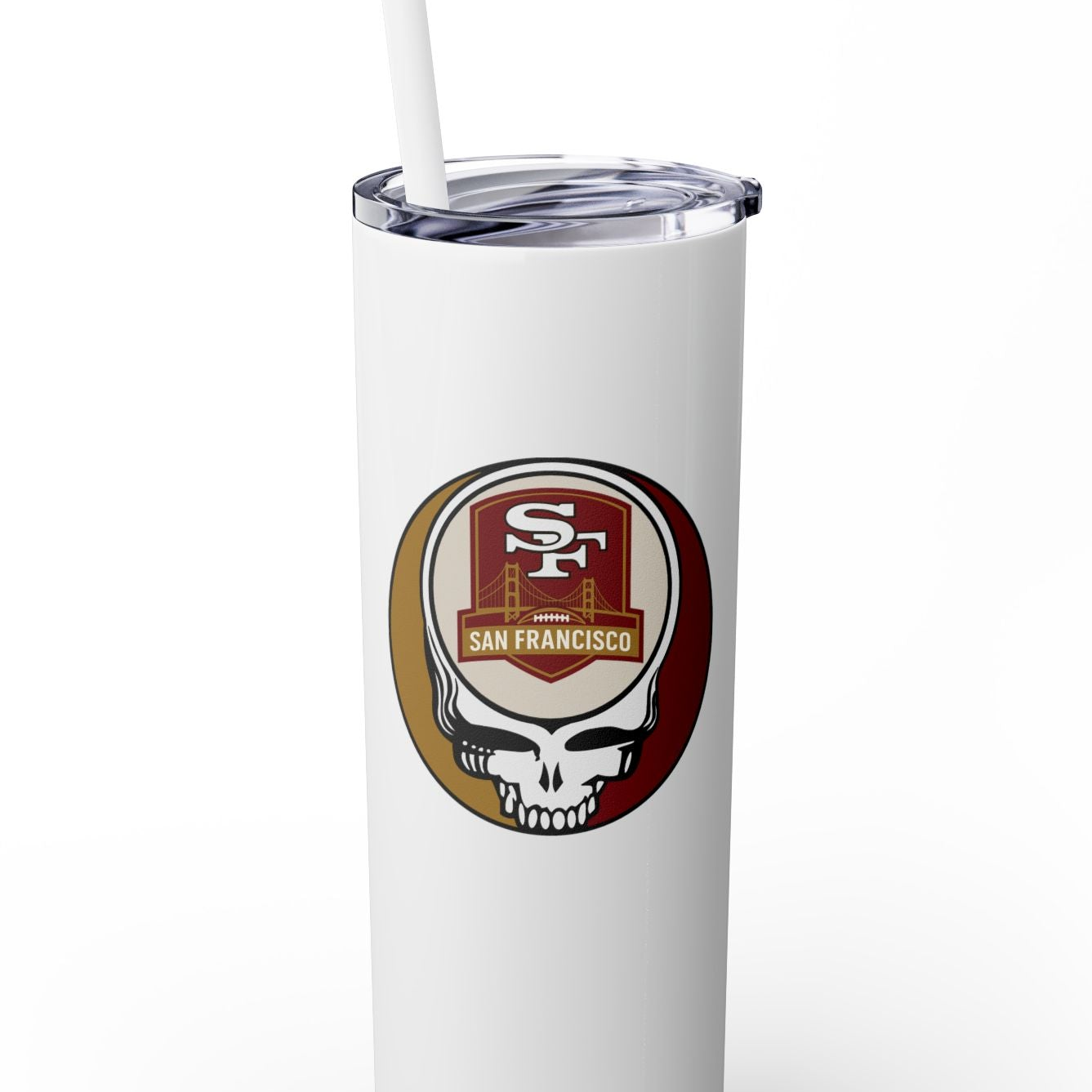 San Francisco Football Stealie Skinny Tumbler with Straw, 20oz - NFL