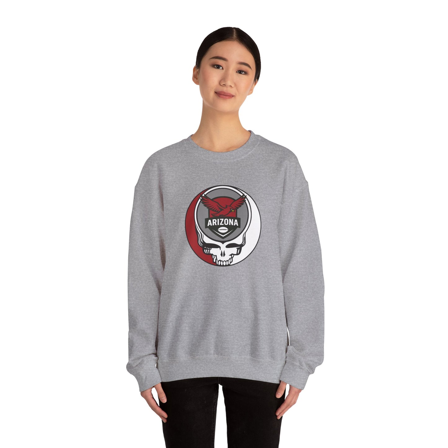 Arizona Cardinals Grateful Dead Stealie Crewneck Sweatshirt