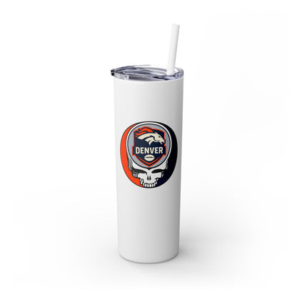 Denver Football Stealie Skinny Tumbler with Straw, 20oz - NFL
