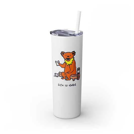 Snackin' Bear Skinny Tumbler with Straw, 20oz