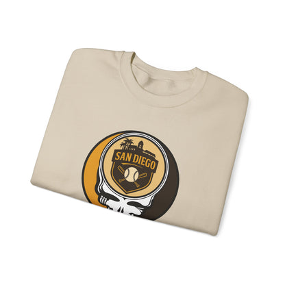 San Diego Padres Grateful Dead Stealie Crewneck Sweatshirt - MLB