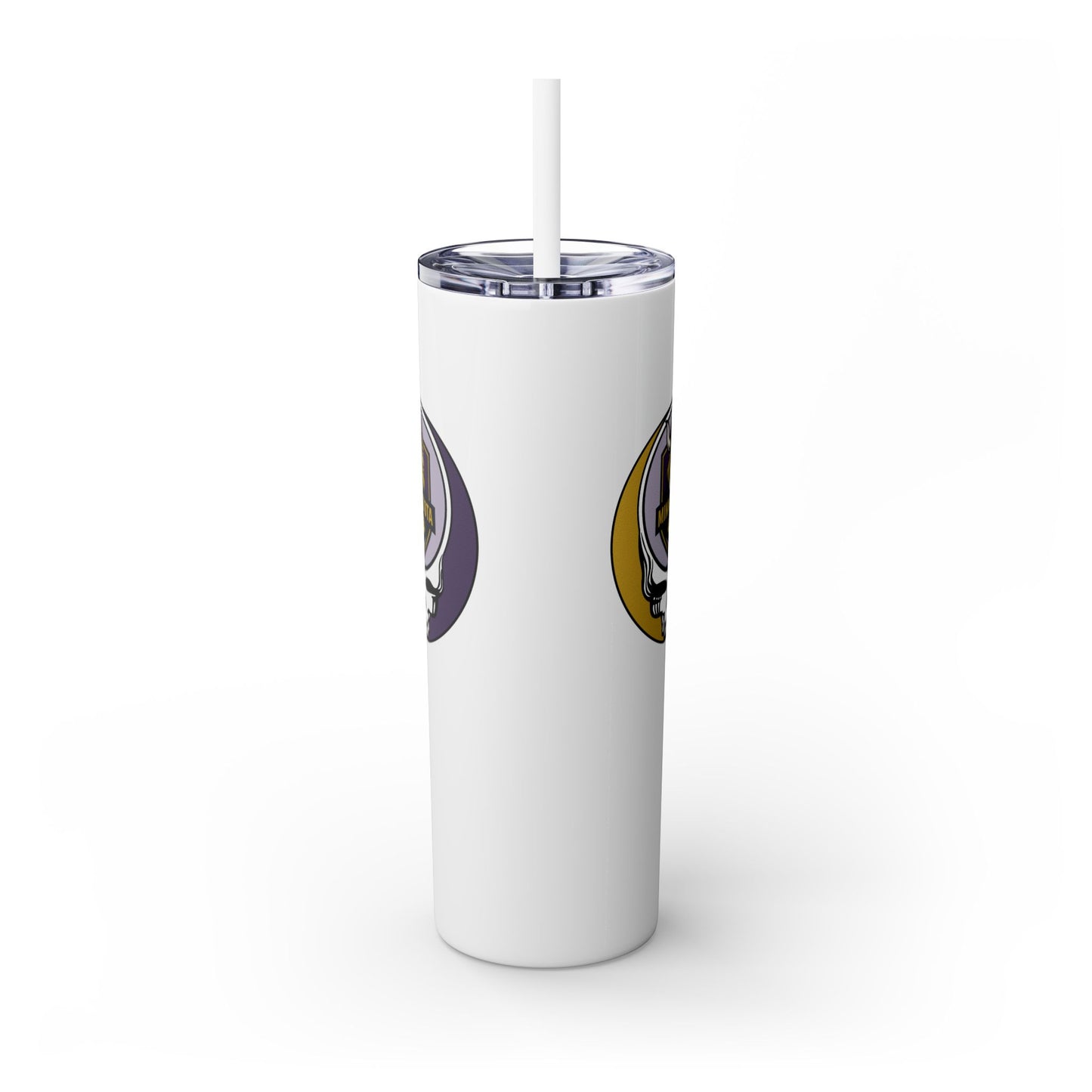 Minnesota Football Stealie Skinny Tumbler with Straw, 20oz - NFL