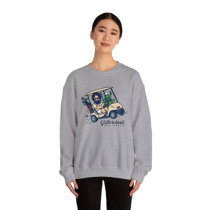 Joy Ridin' Jerry and The Bear | Life is dead. Crewneck Sweatshirt