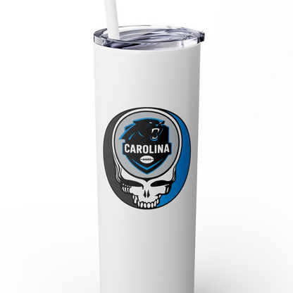 Carolina Football Stealie Skinny Tumbler with Straw, 20oz - NFL