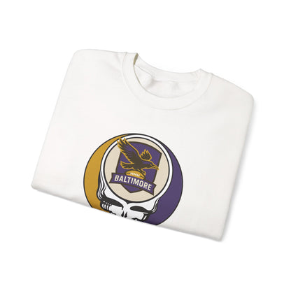 Baltimore Football Grateful Dead Stealie Crewneck Sweatshirt - NFL