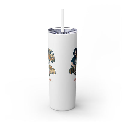 Campin' Jerry - Life is dead. Skinny Tumbler with Straw, 20oz
