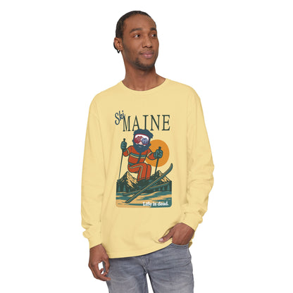Ski Maine - Life is dead. Mountain Collection Garment-Dyed Long Sleeve T-Shirt