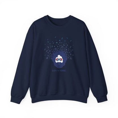 Jerry's Bursting With Music | Life is dead. Crewneck Sweatshirt