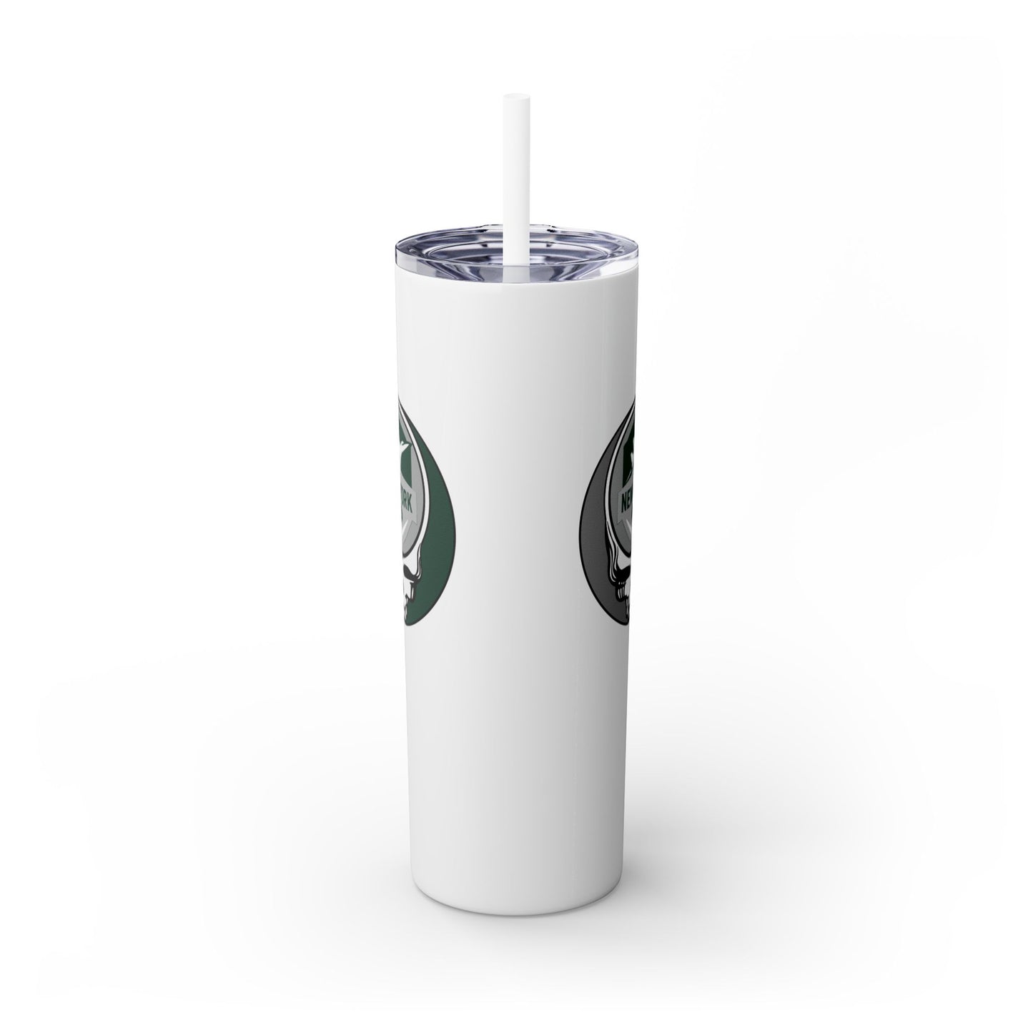New York Football Stealie Skinny Tumbler with Straw, 20oz - NFL