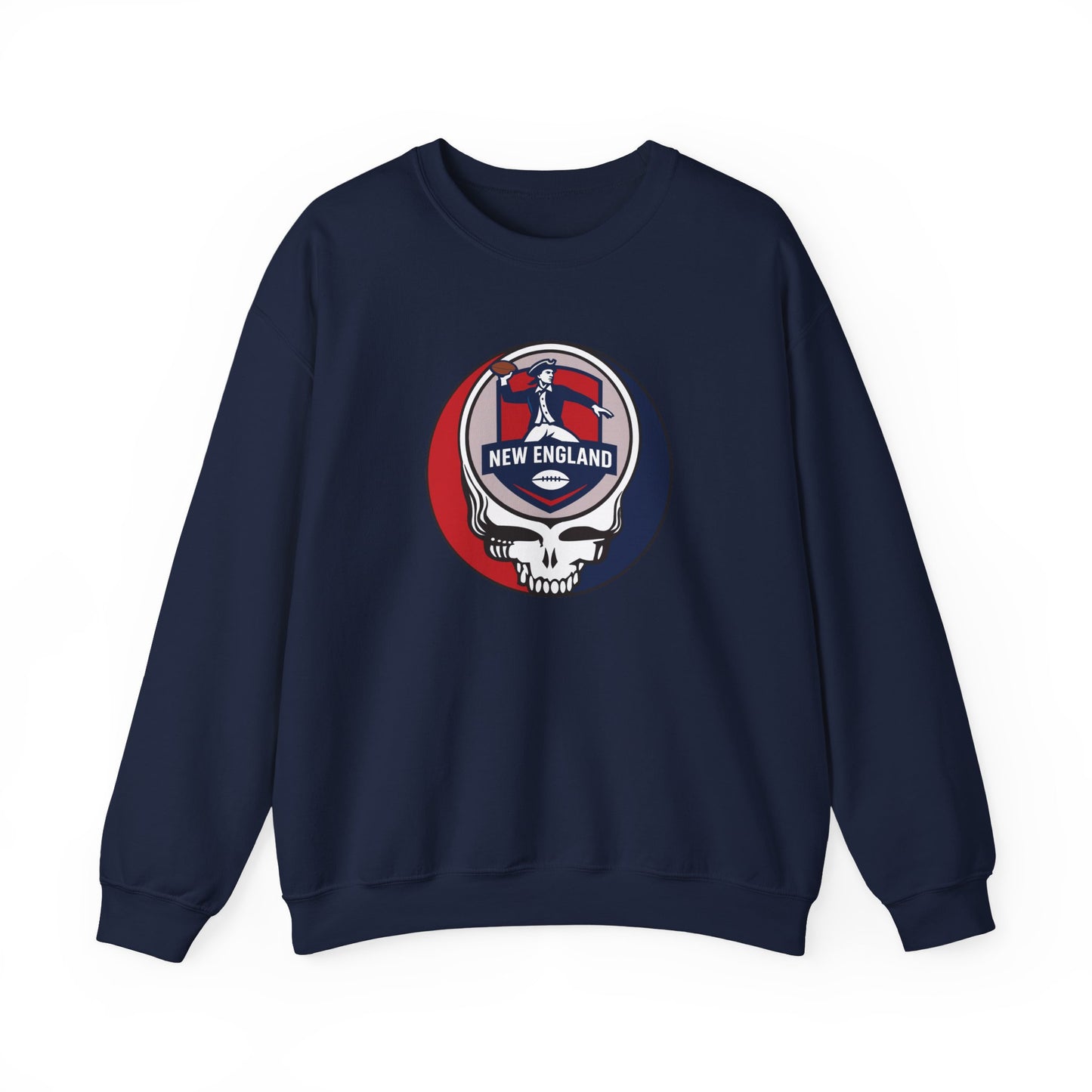 New England Football Grateful Dead Stealie Crewneck Sweatshirt - NFL
