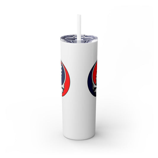 Classic Stealie - Life is dead. Skinny Tumbler with Straw, 20oz