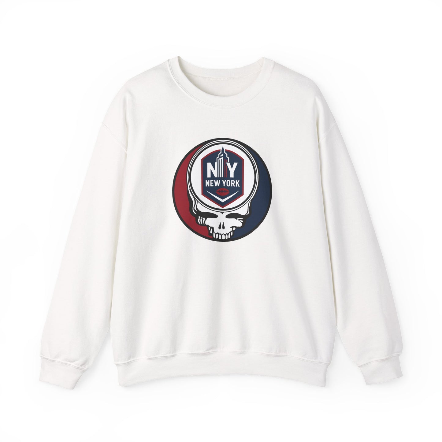 New York Football Grateful Dead Stealie Crewneck Sweatshirt - NFL