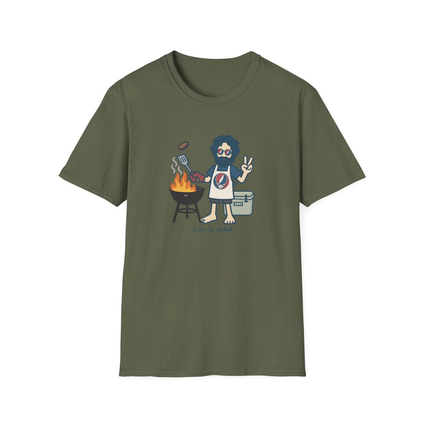 Grillin' Jerry - Life is dead. Grateful Dead TShirt