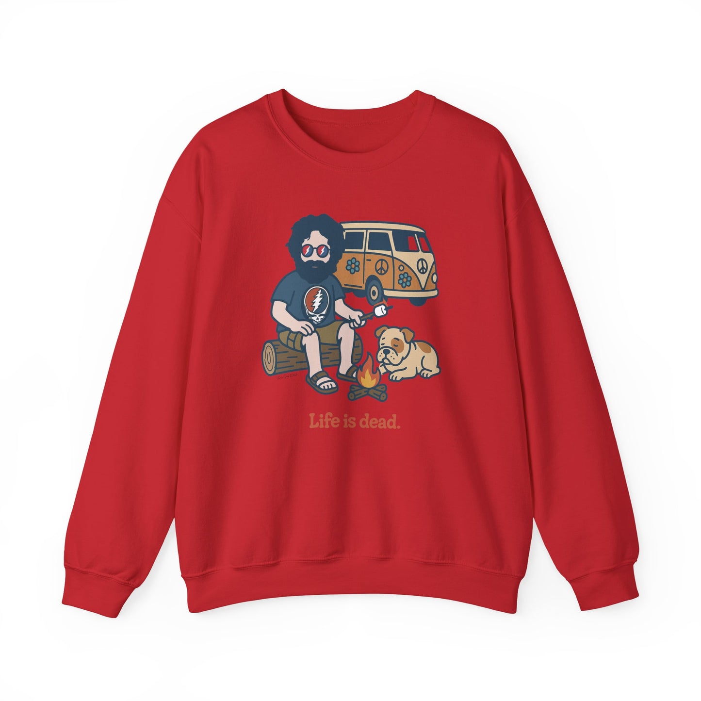 Jerry and Frank are Camping | Life is dead. Crewneck Sweatshirt