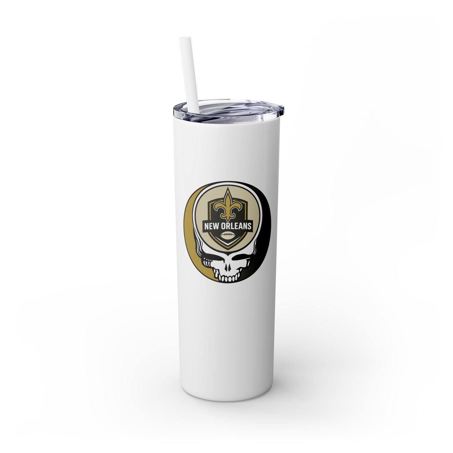 New Orleans Football Stealie Skinny Tumbler with Straw, 20oz - NFL