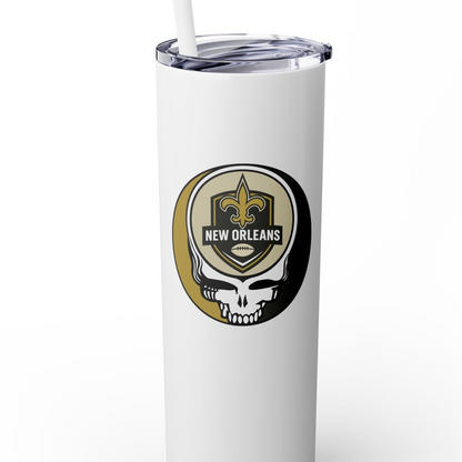 New Orleans Football Stealie Skinny Tumbler with Straw, 20oz - NFL