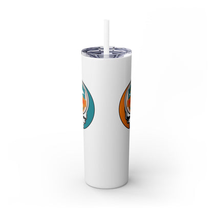 Miami Football Stealie Skinny Tumbler with Straw, 20oz - NFL