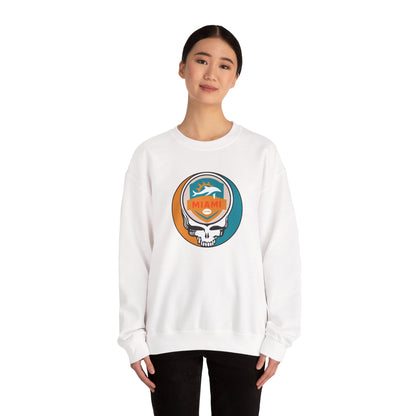Miami Football Grateful Dead Stealie Crewneck Sweatshirt - NFL