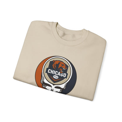 Chicago Football Grateful Dead Stealie Crewneck Sweatshirt