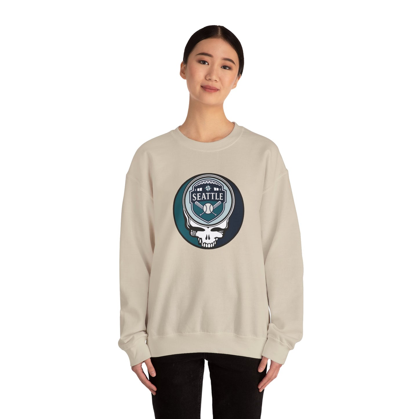 Seattle Mariners Grateful Dead Stealie Crewneck Sweatshirt - MLB