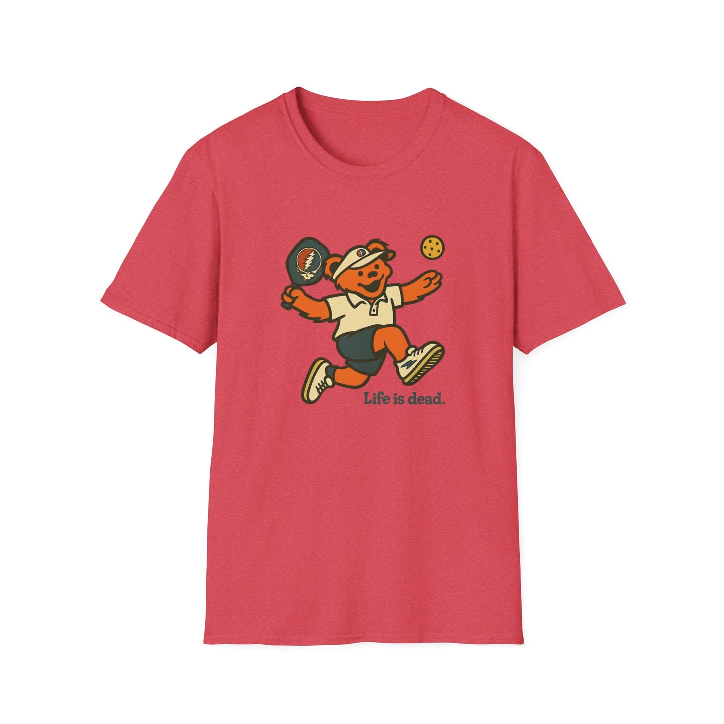 Pickleball Bear - Life is dead. Grateful Dead TShirt