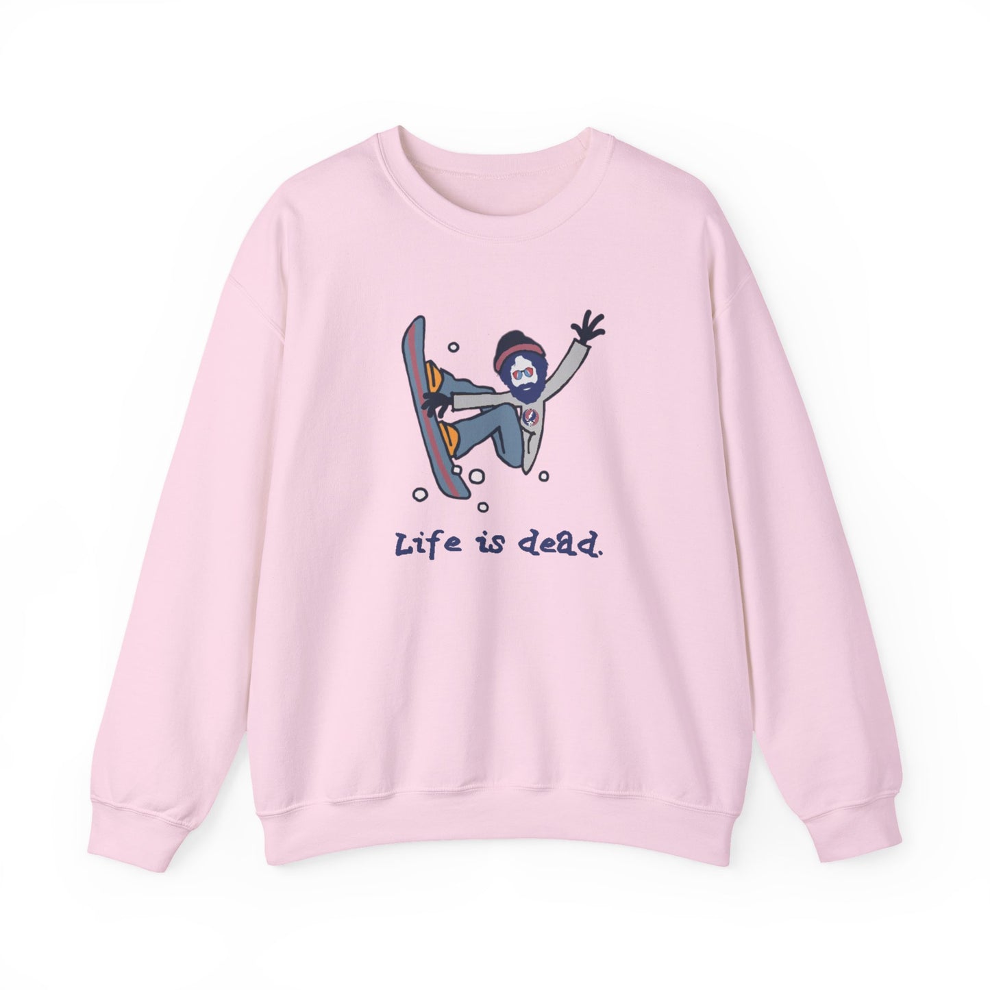 Snowboardin' Jerry | Life is dead. Crewneck Sweatshirt