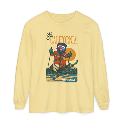 Ski California - Life is dead. Mountain Collection Garment-Dyed Long Sleeve T-Shirt
