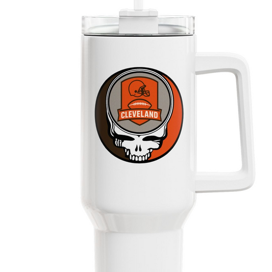 Cleveland Football Stealie "Fat Man" Tumbler,  Double Insulated 40oz Travel Mug - NFL
