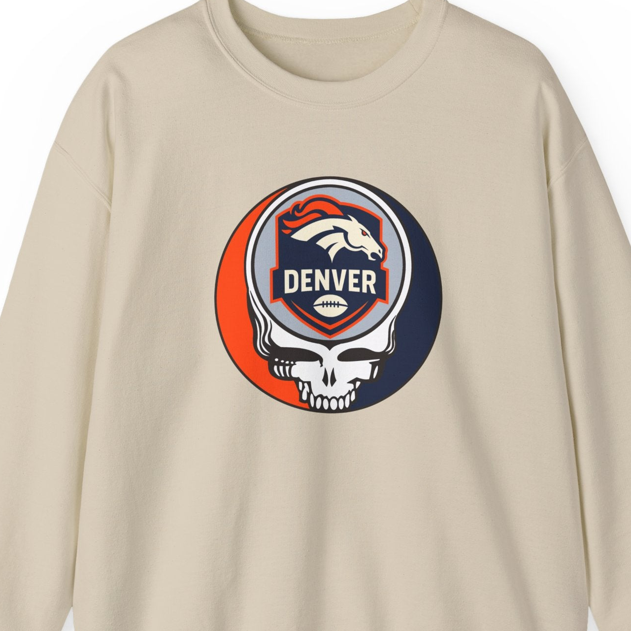 Denver Football Grateful Dead Stealie Crewneck Sweatshirt - NFL