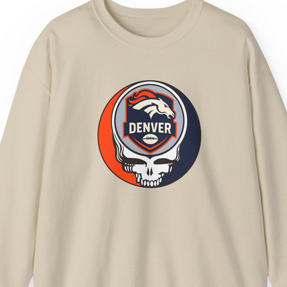 Denver Football Grateful Dead Stealie Crewneck Sweatshirt - NFL