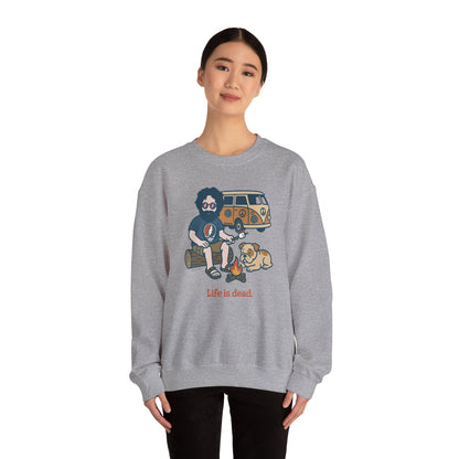 Jerry and Frank are Camping | Life is dead. Crewneck Sweatshirt