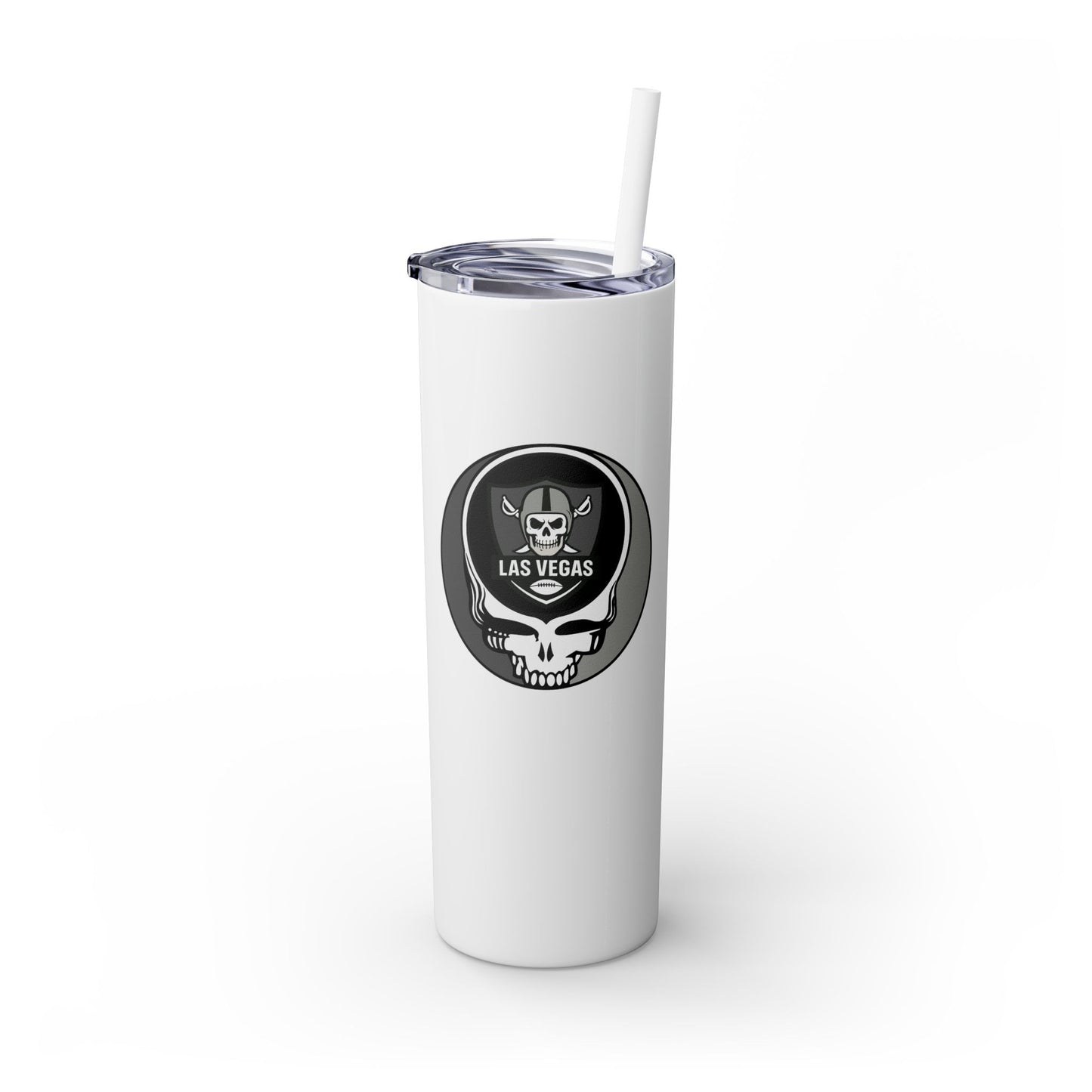 Las Vegas Football Stealie Skinny Tumbler with Straw, 20oz - NFL