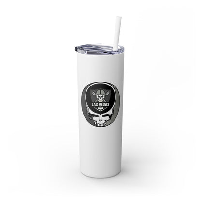 Las Vegas Football Stealie Skinny Tumbler with Straw, 20oz - NFL