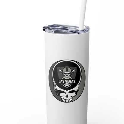 Las Vegas Football Stealie Skinny Tumbler with Straw, 20oz - NFL