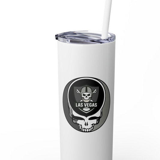 Las Vegas Football Stealie Skinny Tumbler with Straw, 20oz - NFL